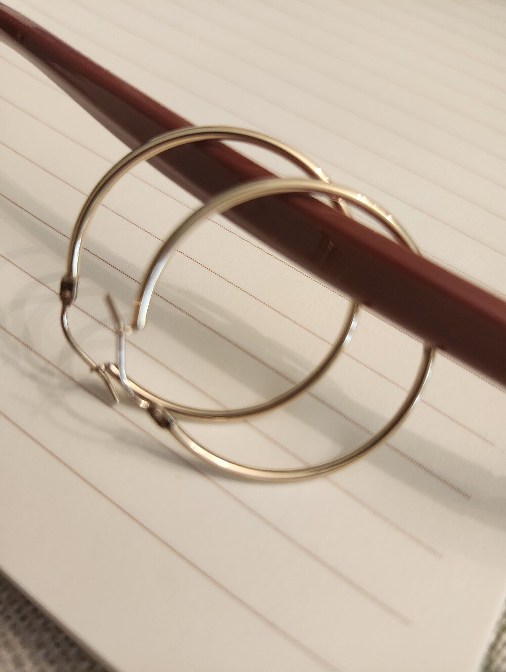 14kt Gold Hoop Earrings - Elegant Women's Hoops   1/16"